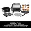 image:imageNinja 5in1 Indoor Grill and Oil Free Deep Fryer 5 Modes EG351EU  Cooks up to 4 burgers 57L capacity low smoke emission digital meat thermometer included