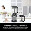 image:imageNinja AMZ493BRN Compact Kitchen System with AutoiQ Blender Food Processor Combo Blend Chop Mix Doughs 1200 Watts Dishwasher safe 18 oz Cup blackgrey Renewed