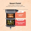 image:imageNinja Air Fryer DoubleStack 8 Qt 6in1 Black SL201  Air fry broil roast bake reheat dehydrate Cooks 4 foods at once Smart Finish Match Cook10 QT