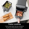 image:imageNinja Air Fryer DoubleStack 8 Qt 6in1 Black SL201  Air fry broil roast bake reheat dehydrate Cooks 4 foods at once Smart Finish Match Cook10 QT