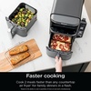 image:imageNinja Air Fryer DoubleStack 8 Qt 6in1 Black SL201  Air fry broil roast bake reheat dehydrate Cooks 4 foods at once Smart Finish Match Cook100 Qt