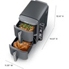 image:imageNinja Air Fryer DoubleStack 8 Qt 6in1 Black SL201  Air fry broil roast bake reheat dehydrate Cooks 4 foods at once Smart Finish Match Cook100 Qt