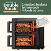 image:imageNinja Air Fryer DoubleStack 8 Qt 6in1 Black SL201  Air fry broil roast bake reheat dehydrate Cooks 4 foods at once Smart Finish Match Cook8 QT