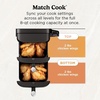 image:imageNinja Air Fryer DoubleStack 8 Qt 6in1 Black SL201  Air fry broil roast bake reheat dehydrate Cooks 4 foods at once Smart Finish Match Cook8 QT