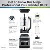 image:imageNinja BN751 Professional Plus DUO Blender 1400 Peak Watts 3 AutoIQ Programs for Smoothies Frozen Drinks amp Nutrient Extractions 72oz Total Crushing Pitcher amp 2 24oz ToGo Cups Black Renewed