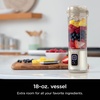 image:imageNinja Blast Portable Blender Cordless 18oz Vessel White BC151WH  USBC rechargeable cordless blending anywhere BlastBlade crushes ice amp frozen fruit Leakproof sip lid dishwasher safeCream