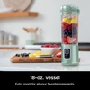 image:imageNinja Blast Portable Blender Cordless 18oz Vessel White BC151WH  USBC rechargeable cordless blending anywhere BlastBlade crushes ice amp frozen fruit Leakproof sip lid dishwasher safeMint