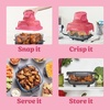 image:imageNinja Crispi Glass Air Fryer 4in1 Cherry Crush FN101DR  Max crisp bake air fry recrisp 450F max 4 Qt and 6 Cup containers PFASfree glass