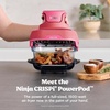 image:imageNinja Crispi Glass Air Fryer 4in1 Cherry Crush FN101DR  Max crisp bake air fry recrisp 450F max 4 Qt and 6 Cup containers PFASfree glass