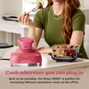 image:imageNinja Crispi Glass Air Fryer 4in1 Cherry Crush FN101DR  Max crisp bake air fry recrisp 450F max 4 Qt and 6 Cup containers PFASfree glass