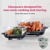 image:imageNinja Crispi Glass Air Fryer 4in1 Cherry Crush FN101DR  Max crisp bake air fry recrisp 450F max 4 Qt and 6 Cup containers PFASfree glass