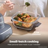 image:imageNinja Crispi Glass Air Fryer 4in1 Grey FN101GY  Max crisp bake air fry recrisp 450F max 4 Qt and 6 Cup containers PFASfree glassCyberspace Gray