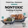 image:imageNinja Crispi Glass Air Fryer 4in1 Grey FN101GY  Max crisp bake air fry recrisp 450F max 4 Qt and 6 Cup containers PFASfree glassCyberspace Gray