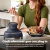 image:imageNinja Crispi Glass Air Fryer 4in1 Grey FN101GY  Max crisp bake air fry recrisp 450F max 4 Qt and 6 Cup containers PFASfree glassCyberspace Gray