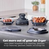 image:imageNinja Crispi Glass Air Fryer 4in1 Grey FN101GY  Max crisp bake air fry recrisp 450F max 4 Qt and 6 Cup containers PFASfree glassCyberspace Gray