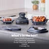 image:imageNinja Crispi Glass Air Fryer 4in1 Grey FN101GY  Max crisp bake air fry recrisp 450F max 4 Qt and 6 Cup containers PFASfree glassCyberspace Gray