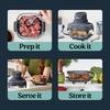 image:imageNinja Crispi Glass Air Fryer 4in1 Grey FN101GY  Max crisp bake air fry recrisp 450F max 4 Qt and 6 Cup containers PFASfree glassCyberspace Gray