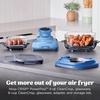 image:imageNinja Crispi Glass Air Fryer 4in1 Grey FN101GY  Max crisp bake air fry recrisp 450F max 4 Qt and 6 Cup containers PFASfree glassElectric Cobalt