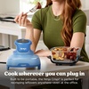 image:imageNinja Crispi Glass Air Fryer 4in1 Grey FN101GY  Max crisp bake air fry recrisp 450F max 4 Qt and 6 Cup containers PFASfree glassElectric Cobalt