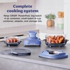 image:imageNinja Crispi Glass Air Fryer 4in1 Grey FN101GY  Max crisp bake air fry recrisp 450F max 4 Qt and 6 Cup containers PFASfree glassFrosted Lilac