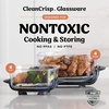 image:imageNinja Crispi Glass Air Fryer 4in1 Grey FN101GY  Max crisp bake air fry recrisp 450F max 4 Qt and 6 Cup containers PFASfree glassOrange Pepper