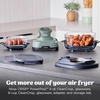 image:imageNinja Crispi Glass Air Fryer 4in1 Grey FN101GY  Max crisp bake air fry recrisp 450F max 4 Qt and 6 Cup containers PFASfree glassSage