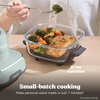 image:imageNinja Crispi Glass Air Fryer 4in1 Grey FN101GY  Max crisp bake air fry recrisp 450F max 4 Qt and 6 Cup containers PFASfree glassSage