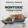 image:imageNinja Crispi Glass Air Fryer 4in1 Grey FN101GY  Max crisp bake air fry recrisp 450F max 4 Qt and 6 Cup containers PFASfree glassSage