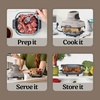 image:imageNinja Crispi Glass Air Fryer 4in1 Grey FN101GY  Max crisp bake air fry recrisp 450F max 4 Qt and 6 Cup containers PFASfree glassStone