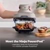 image:imageNinja Crispi Glass Air Fryer 4in1 Grey FN101GY  Max crisp bake air fry recrisp 450F max 4 Qt and 6 Cup containers PFASfree glassStone
