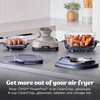 image:imageNinja Crispi Glass Air Fryer 4in1 Grey FN101GY  Max crisp bake air fry recrisp 450F max 4 Qt and 6 Cup containers PFASfree glassStone