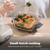 image:imageNinja Crispi Glass Air Fryer 4in1 Grey FN101GY  Max crisp bake air fry recrisp 450F max 4 Qt and 6 Cup containers PFASfree glassStone