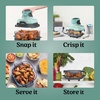 image:imageNinja Crispi Glass Air Fryer 4in1 Mint FN101MT  Max crisp bake air fry recrisp 450F max 4 Qt and 6 Cup containers PFASfree glass