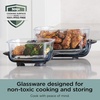 image:imageNinja Crispi Glass Air Fryer 4in1 Mint FN101MT  Max crisp bake air fry recrisp 450F max 4 Qt and 6 Cup containers PFASfree glass