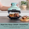 image:imageNinja Crispi Glass Air Fryer 4in1 Mint FN101MT  Max crisp bake air fry recrisp 450F max 4 Qt and 6 Cup containers PFASfree glass