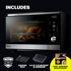 image:imageNinja Crispi Microwave amp Air Fryer with FusionCrisp Silver MW101  Replaces a countertop microwave and air fryer with 14 functions Fast 1000W microwave and powerful 1700W Ninja air fryerBlack