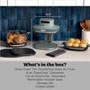 image:imageNinja Crispi Pro Glass Air Fryer 6in1 Cyberspace AS101CY  Max crisp air fry bake roast recrisp dehydrate 1800W 450F max 6Qt 25Qt containersAsh Grey