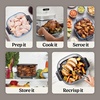 image:imageNinja Crispi Pro Glass Air Fryer 6in1 Cyberspace AS101CY  Max crisp air fry bake roast recrisp dehydrate 1800W 450F max 6Qt 25Qt containersBone