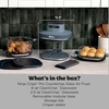image:imageNinja Crispi Pro Glass Air Fryer 6in1 Cyberspace AS101CY  Max crisp air fry bake roast recrisp dehydrate 1800W 450F max 6Qt 25Qt containersCyberspace