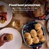 image:imageNinja Crispi Pro Glass Air Fryer 6in1 Cyberspace AS101CY  Max crisp air fry bake roast recrisp dehydrate 1800W 450F max 6Qt 25Qt containersCyberspace