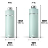 image:imageNinja DW2401GY Thirsti 24oz Travel Water Bottle For Carbonated Sparkling Drinks Colder and Fizzier Longer Leak Proof 24 Hrs Cold Dishwasher Safe Stainless Steel Insulated Tumbler Charcoal GrayMint