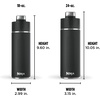 image:imageNinja DW2401GY Thirsti 24oz Travel Water Bottle For Carbonated Sparkling Drinks Colder and Fizzier Longer Leak Proof 24 Hrs Cold Dishwasher Safe Stainless Steel Insulated Tumbler Charcoal GrayBlack