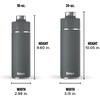 image:imageNinja DW2401GY Thirsti 24oz Travel Water Bottle For Carbonated Sparkling Drinks Colder and Fizzier Longer Leak Proof 24 Hrs Cold Dishwasher Safe Stainless Steel Insulated Tumbler Charcoal GrayGray