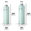 image:imageNinja DW2401GY Thirsti 24oz Travel Water Bottle For Carbonated Sparkling Drinks Colder and Fizzier Longer Leak Proof 24 Hrs Cold Dishwasher Safe Stainless Steel Insulated Tumbler Charcoal GrayMint