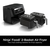 image:imageNinja DZ090 Foodi 6 Quart 5in1 DualZone 2Basket Air Fryer with 2 Independent Frying Baskets Match Cook amp Smart Finish to Roast Bake Dehydrate amp More for Quick Snacks amp Small Meals BlackBlack