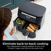 image:imageNinja DZ090 Foodi 6 Quart 5in1 DualZone 2Basket Air Fryer with 2 Independent Frying Baskets Match Cook amp Smart Finish to Roast Bake Dehydrate amp More for Quick Snacks amp Small Meals BlackBlack
