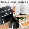 image:imageNinja DZ401 Foodi 10 Quart 6in1 DualZone XL 2Basket Air Fryer with 2 Independent Frying Baskets Match Cook amp Smart Finish to Roast Broil Dehydrate for Quick Easy FamilySized Meals Grey  Air fry roast broil bake reheat dehydrate 2 independent 5 Qt baskets Match Cook IQ Boost10QT  DualZone Black