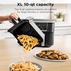 image:imageNinja DZ401 Foodi 10 Quart 6in1 DualZone XL 2Basket Air Fryer with 2 Independent Frying Baskets Match Cook amp Smart Finish to Roast Broil Dehydrate for Quick Easy FamilySized Meals Grey  Air fry roast broil bake reheat dehydrate 2 independent 5 Qt baskets Match Cook IQ Boost10QT  DualZone Black