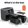 image:imageNinja DZ401 Foodi 10 Quart 6in1 DualZone XL 2Basket Air Fryer with 2 Independent Frying Baskets Match Cook amp Smart Finish to Roast Broil Dehydrate for Quick Easy FamilySized Meals Grey  Air fry roast broil bake reheat dehydrate 2 independent 5 Qt baskets Match Cook IQ Boost8QT  DualZone