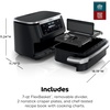 image:imageNinja DZ401 Foodi 10 Quart 6in1 DualZone XL 2Basket Air Fryer with 2 Independent Frying Baskets Match Cook amp Smart Finish to Roast Broil Dehydrate for Quick Easy FamilySized Meals Grey  Air fry roast broil bake reheat dehydrate 2 independent 5 Qt baskets Match Cook IQ Boost7QT  MegaZone